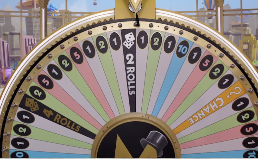 Monopoly live-capture d'écran de la roue